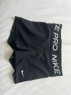 Nike Black Performance Compression Shorts with White Swoosh